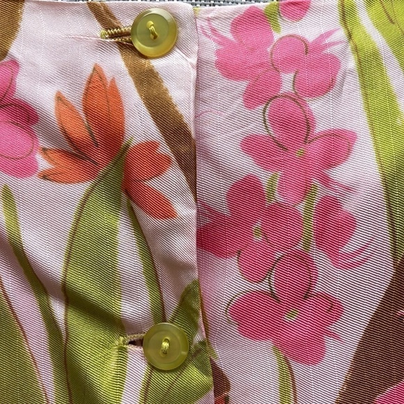 VINTAGE 70’s Alex Coleman California Top Pink Orange Green Blouse Size S/M - Picture 7 of 12